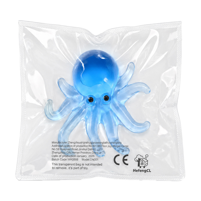 Hefengcl.Novelty Bright Transparent Octopus Squishy Toy